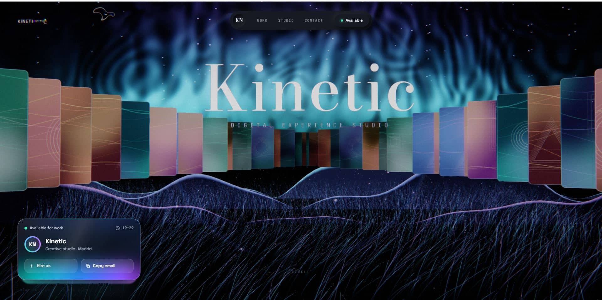 Kinetic — WebGL2 Studio Landing preview